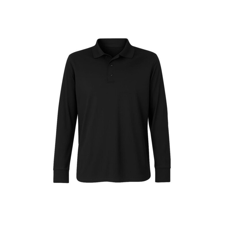 Polera pique manga larga negra Ackerland