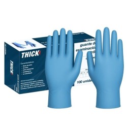 GUANTE NITRILO EXAMINACIÓN AZUL THICK (100 UNIDADES)