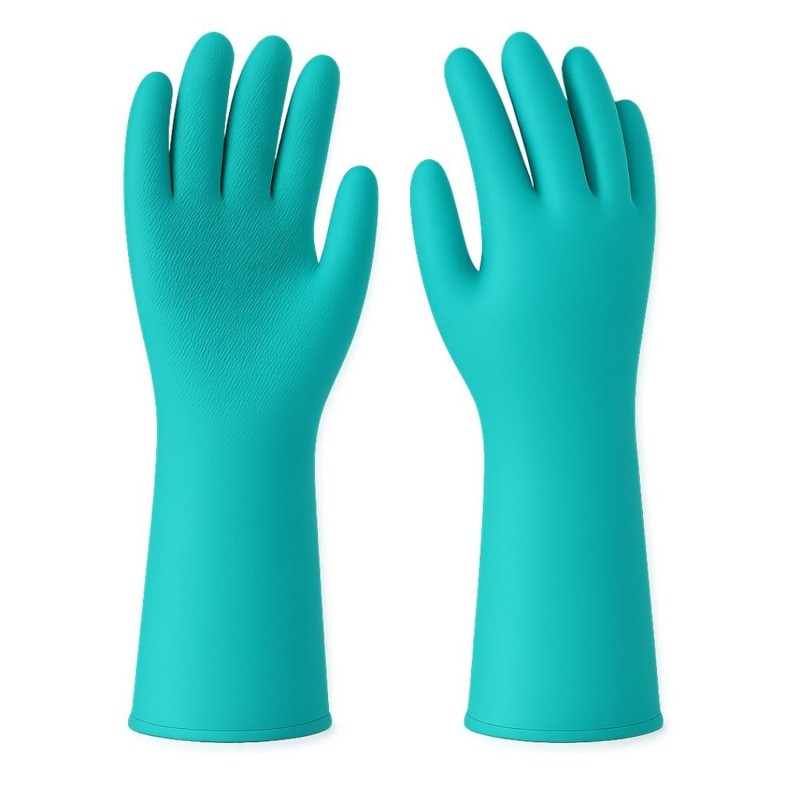 GUANTE NITRILO VERDE FLOCADO THICK